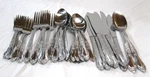 47 Pcs Oneida Northland Carolina Stainless Flatware Set Knives Forks Spoons. Fixed Price $55.00.
