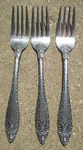 LCU57 Lifetime Cutlery Stainless Japan Scrolls And Flowers Lot Of 3 Salad Forks. Fixed Price $12.99.