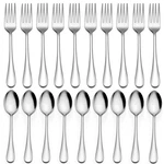 Lianyu 24-PIECE Forks And Spoons 12 Teaspoon + Dinner Fork, Silver. Fixed Price $27.66.