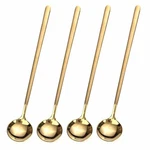 4 Pcs 6.7 Inches Coffee/ Tea Spoons Long Handle Gold Ice Espresso Stainless. Fixed Price $11.49.