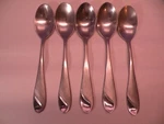 Set Of 5 Pfaltzgraff Sand & Seas Place Oval Soup Spoons Stainless Steel 7/8 E1. Fixed Price $40.59.