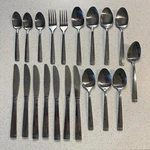 Lot Of 20 Farberware China FRW39 Pattern Spoons Forks Knives Flatware Stainless. Fixed Price $44.99.