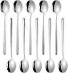 Miupoo Spoons,stainless Steel Long Handled Soup SPOONS,SILVER,10 Piece. Fixed Price $31.40.