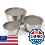 Martha Stewart Rhinewell Mirror Polish 6 Piece Stainless Steel Mixing Bowls Lid. Fixed Price $52.28.