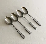 Ekco Eterna Stainless EKS54 Teaspoons Floral Edge Burnished Japan. Fixed Price $14.36.