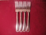Set Of 4 Reed & Barton Kendall Dinner Forks Stainless Steel Beaded Outline 8". Fixed Price $55.04.