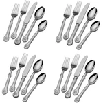 Wallace Napoleon Bee 18/10 Stainless Steel 20PC. Flatware Set (service For Four). Fixed Price $109.99.