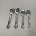 Vtg Montgomery Ward Stainless Spoons Flatware Floral Fiddle 2 Tsp Soup. Fixed Price $20.90.