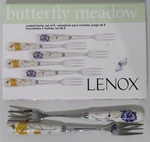 Lenox "butterfly Meadow" Cocktail Forks With Purple & Yellow Handles 6.25". Fixed Price $22.00.