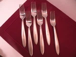 Set Of Cambridge CBS46 Stainless Dinner Forks Satin Handle Glossy Tip 8". Fixed Price $36.34.