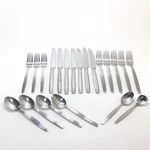 Oneida OHS169 Glossy Ridge Ribbed 18/10 Flatware 22 Pc Fork Knife Spoon. Fixed Price $29.99.