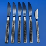 Interpur Stainless INR18 Silverware Dinner Knives , Fish Knife Lot Of 6 Vtg. Fixed Price $11.96.