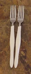 Cutco Pearl White Handle CUE3 Set 2 Dinner Forks Usa Stainless Flatware Lot. Fixed Price $116.99.