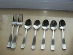 (7) Mikasa MIS50 18/0 Stainless Plain Glossy Flatware. Fixed Price $24.99.