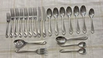 Sand & Seas Pfaltzgraff Flatware Pffsase 21 Pieces 18/10 Frost Glossy Handle. Fixed Price $59.12.