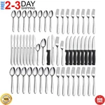 48 Pcs Silverware Set For Stainless Steel Flatware Cutlery Utensil Kitchen New. Fixed Price $33.99.