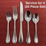 4-PLACE Settings 20PC Reed & Barton Elegant Bead-hamilton 18/10 Stainless. Fixed Price $120.00.