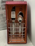 Cambridge 16 Piece Stainless Steel Flatware Service For 4 With Caddy Utensil New. Fixed Price $38.00.