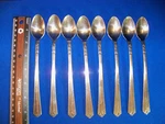 Vtg Set Of 8 Orleans Stacie Stainless Steel Flatware Iced Tea Spoons Free Ship. Fixed Price $19.99.