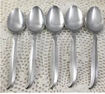 Castle Court CCS10 Satin Stainless 5 Oval Soup Spoons Flatware Japan. Fixed Price $18.69.