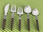 Interpur INR19 Stainless Brown Handle Black Accent Flatware Smart Choice E12G. Fixed Price $7.09.