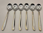 Mikasa Stainless Estasi Soup Spoons Set Of 6. Fixed Price $32.95.
