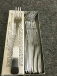 12 Delco International Concord Stainless Flatware 6" Cocktail Oyster Fork. Fixed Price $31.00.
