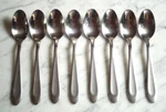 OHS506 Oneida Stainless Steel 1/4 Inch Set Of 8 Teaspoons. Fixed Price $44.00.