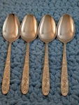 Lot Of 4 Stanley Roberts Golden SRB180 Floral Oval Soup Spoons Unmarked. Fixed Price $20.39.