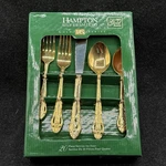 Hampton Silversmiths Versailles Flatware 24KT Gold Plated 20 Pc Set For New. Fixed Price $35.00.