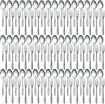 100 Pieces Forks And Spoons Silverware Set Stainless Steel Flatware Cutlery S.... Fixed Price $33.81.