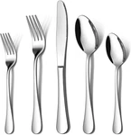 Lianyu 20 Piece Silverware Flatware Cutlery Set, Stainless Steel. Fixed Price $19.98.