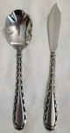 Oneida Madrid Stainless Flatware 2 Pc Shell Sugar Spoon Butter Knife Spreader. Fixed Price $22.00.