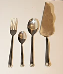 Izabel Lam Sphere Oxidized Stainless Steel Dinner Fork, Spoons, & Cake Server Kn. Fixed Price $99.99.