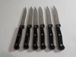 Pfaltzgraff Everyday Stainless Steel Serrated Steak Knife Set Of 6 Knives Black. Fixed Price $19.99.