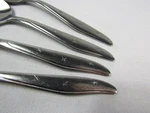 4 - Marcrest Atomic Starburst Teaspoons Stainless Steel 6". Fixed Price $12.00.