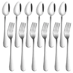 Set Of 12, Stainless Steel Dinner Forks And Spoons, Findtop Heavyduty 8.... Fixed Price $15.99.