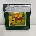 Creative Tops Following The Scent Fox Hunting Coasters Set Of 6 Cork Backed New. Fixed Price $12.50.