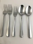 5 Hampton Silversmiths Stainless China HSV81 Pattern Dinner Forks, Salad, Spoons. Fixed Price $20.39.