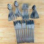 CIF10 Fleur De Lis 37 Pcs Spoon Fork Knife Stainless Steel Flatware Vintage. Fixed Price $69.99.