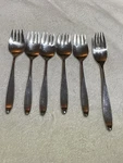 Lauffer Stainless Flatware Set Of 5 Salad/dessert Forks And 1 Dinner Fork. Japan. Fixed Price $60.00.