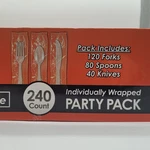 Berkley Square Elegant Disposable Cutlery Assorted Heavy-weight White Set. Fixed Price $29.89.