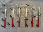 Mepra Fantasia New Coral 6 Pc Dessert Knives Italy. Fixed Price $34.00.