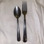 Lot Of 2 Hull Model HUS3 18/8 Stainless Steel Teaspoon And Fork. Fixed Price $6.00.