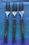Hampton Silversmiths Stainless HSV15 3 Dinner Forks 7/8 Ribbed. Fixed Price $28.00.