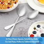 Mutnitt 16 Pcs Dinner Spoon Set, 7.3" Stainless Steel Silverware, Mirror Finish. Fixed Price $22.90.