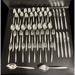 Oneida 1881 Rogers Flirtation Flatware Set 50PC Service For Stainless Vtg 70'S. Fixed Price $67.99.