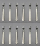Oneida Stainless Moraine Cocktail Forks - Set Of Twelve Nos Usa. Fixed Price $24.99.