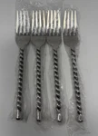 4 Gourmet Settings Silver Tear Dinner Forks 18/10 Stainless Flatware. Fixed Price $39.99.