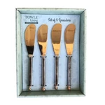 Towle Living Wave Stainless Steel Cheese Spreader Set Of 4, 6" Silver Tone. Fixed Price $34.97.